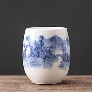 Tea Set Chinese Ceramic Teacup Personal Meditation Cup Hand Painted Flowers and Bird Tea Bowl Pu’er Cup Tea Set Accessories 150 Modern Tea Sets Cups (Color : A4 5.7X7.5CM