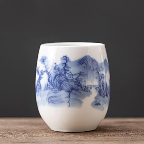 Tea Set Chinese Ceramic Teacup Personal Meditation Cup Hand Painted Flowers and Bird Tea Bowl Pu’er Cup Tea Set Accessories 150 Modern Tea Sets Cups (Color : A4 5.7X7.5CM