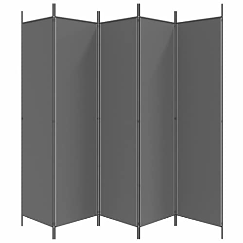 ZHOUMIN Divisorio a 5 Pannelli Antracite 250x200