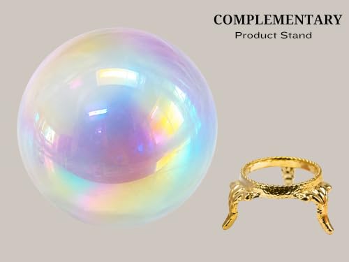 Image of Certified Angel Aura Quartz Crystal Ball for Meditation - Premium Crystal Vastu Items for Home and Feng Shui Items for Good Luck - Ideal for Pooja Supplies and Spiritual Practices (3 inch Inch)