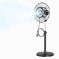 ROVSUN 18inch Outdoor Misting Pedestal Fan with BLDC Motor & Spray Ring, High Velocity Industrial Oscillating Mist Fan with Adjustable Height, 4-Speed Patio Misting Fan for Outside Cooling, UL Listed