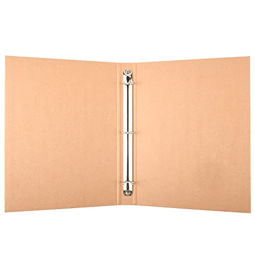 A4 Kraft Binder 3-Holds Round Ring Binder 2 Pack, Durable Binding Hard Cover Protector For Journal,Notebook,Inserted Sheets And Refill Paper,Fit For A4 3-Hole Paper,Holds 200 Sheets Capacity (A4 Size) #TOP1
