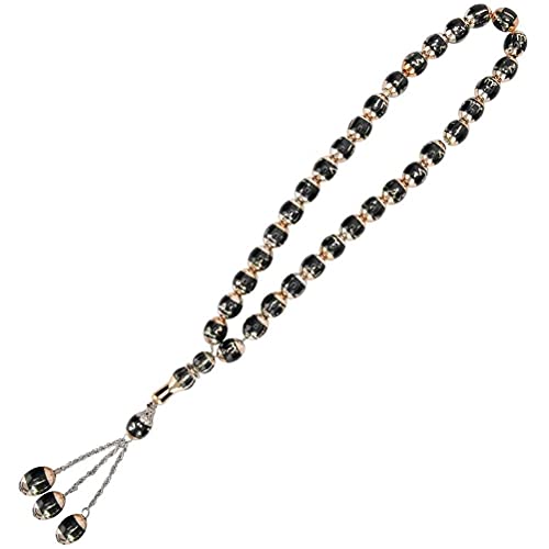 WBTY Tasbih Prayer Beads Allah & Muhammad Islamic Prayer Rosary Muslim Islam Misbaha Tasbeeh Sibha 33 Prayer Beads Bracelet (black)