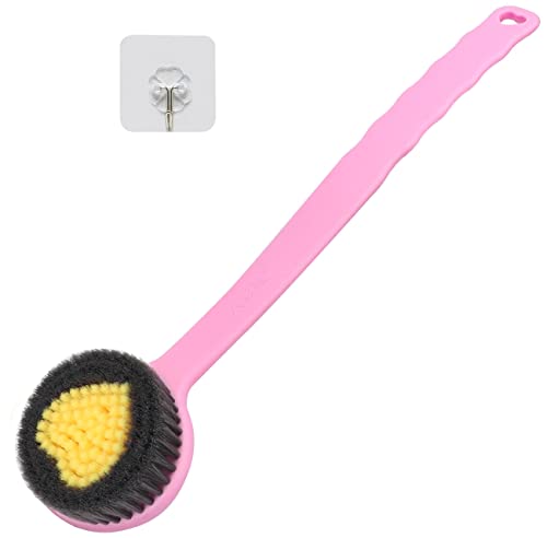 HuaLiSiJi Cepillo Baño Espalda Cepillo Espalda Ducha Cepillo Corporal,Cepillos Para lavar Espalda, Exfoliación Masajee Promover La Circulación Sanguínea (Rosa) Cover