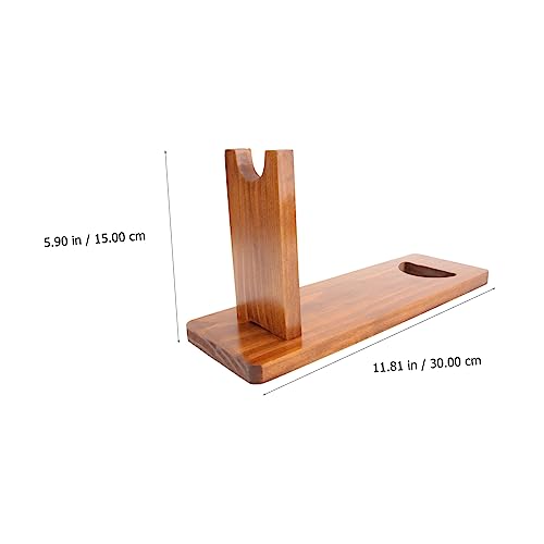 Soporte de vino de madera rojo para exhibir botellas miniatura 5