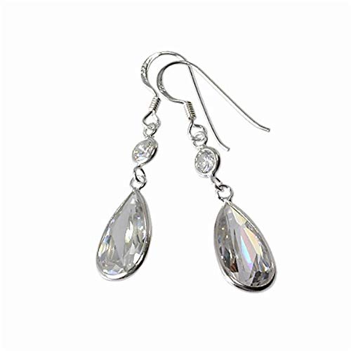 Preisvergleich Produktbild SilberDream Ohrringe Damen 925 Silber Ohrhänger Tropfen Zirkonia weiß SDO8601W