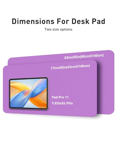 Image of Aothia Faux Leather Desk Mat - Non-Slip PU Leather Desk Blotter, Waterproof Writing Surface, Large Desk Pad for Office & Home (Iris Violet, 55 inch x 17 inch)
