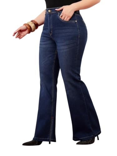 Image of Miss Chase A+ Women's Wide-Leg High-Rise Regular-Length Stretchable Denim Jeans