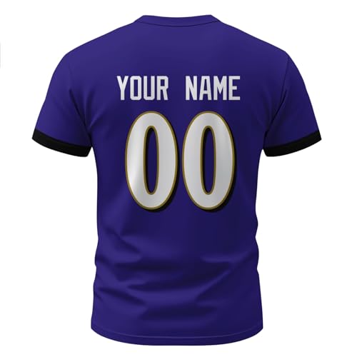 Image of ANTKING T-Shirt Custom Name Number Crewneck Short Sleeve for Men Youth Gifts