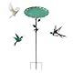 Vogeltränke Stehend, Vogelbad Garten Stehend, Wassertränke für Vögel, Vogelfutterhaus Mit Ständer, Vogeltränke Frostsicher für Wildvögel, Große Ausführung Vogelfutterspender Für Draußen-26x77cm