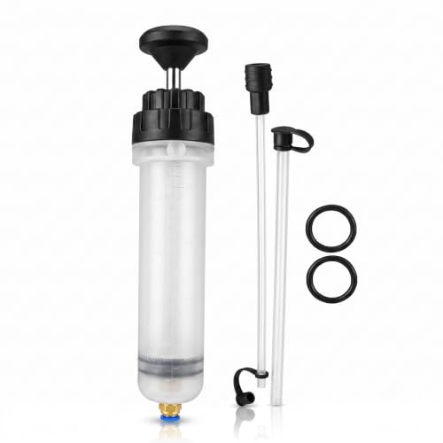 Pniwuno 500cc Car Manual Fluid Extractor Pump, Lightweight Oil Change Evacuator with Dual Tubes, Upgraded Sealed Suction Pump for Car Transmission, Brake and Power Steering Fluid (Black) by Pniwuno - Used condition - US$8.37