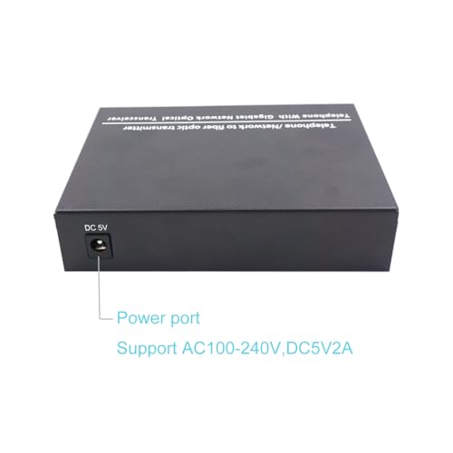 Image of 4 Channel POTS Telephone Gigabit Ethernet Over Fiber Optic Media Converter Extender SC /UPC Singlemode Single Fiber up 20Km,Support Called id Ring and Fax No Delay A Set