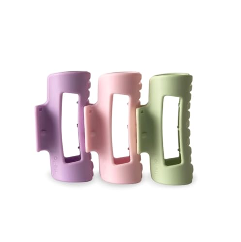 Mello Small Hair Clip - Flexible Comfort Hair Claw for Women For Thick & Thin Hair Styling Durable Material Matte Non-Slip Finish Made in Korea Patent Pending (3 Pack Small Pastel)