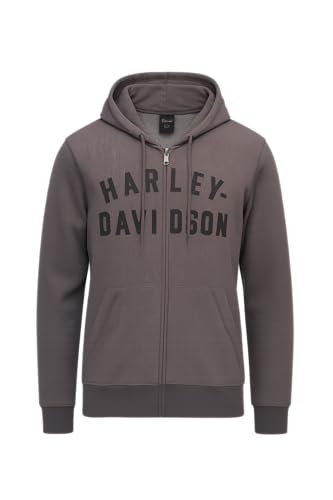 Harley-Davidson Men's Crosscountry Staple Zip-Up Hoodie - Blackened Pearl - 96502-22VM