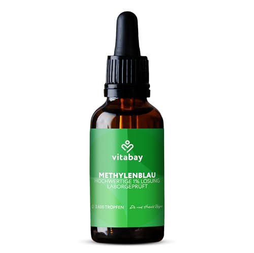 Vitabay Methylenblau 1% Lösung 100 ml 99 8% Reinheit Methylene Blue für Labor- und Forschungszwecke Vegan & laborgeprüft