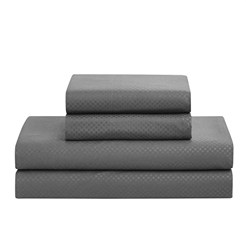 Image of King Size Comforter Set 8 Piece Bed in a Bag with Bed Skirt, Fitted Sheet, Flat Sheet, 2 Pillowcases, 2 Pillow Shams, King, Checkered Gray