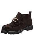 Tamaris Damen WIDE FIT Loafer Bootie aus Leder, mocca suede, 37