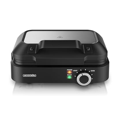 Arendo - Waffeleisen doppelt - belgische Waffeln - 1200 Watt – Waffelautomat – 2 Waffeln 12,6 x 8,6 cm - Antihaftbeschichtung – belgische Waffeln - Thermostat – Überhitzungsschutz - BPA frei – Bild 3