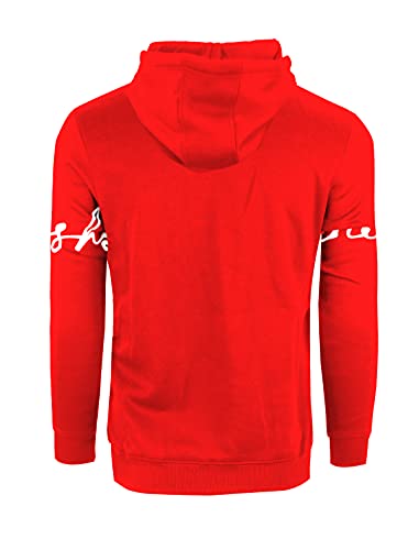 Screenshot-H1122 Mens Urban Hip Hop Premium Fleece Hoodie - Head Lifting Paisley Cartoon Teddy Bear Fashion Hooded Sweatshirt-Red-Medium #TOP5