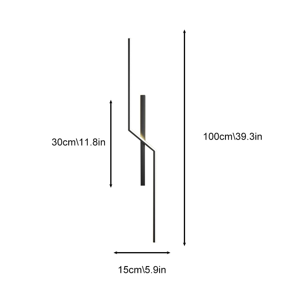 Moderno Applique da Parete a LED, Lampada da Parete lineare in Metallo, apparecchi di Illuminazione da Parete per Interni a 3 Colori, Lampada da Parete a Striscia Lunga per Soggiorno, Portico