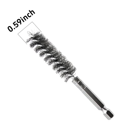 Image of Septe 5 Pieces Stainless Steel Wire Brush for Drill ,Cleaning Brushes with Hex Shank Handle for Drill