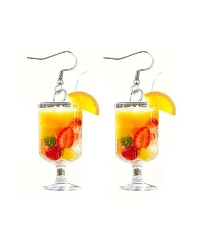 TPZORJX 1 par de frutas pendientes de fruta perno divertido lindo pendientes de gotas colgantes mujeres，Pendientes de copa de vino,aperol pendientes，aperol spritz，decorazione di aperol | Ya disponible en tu tienda friki favorita! En mundofriki.es!