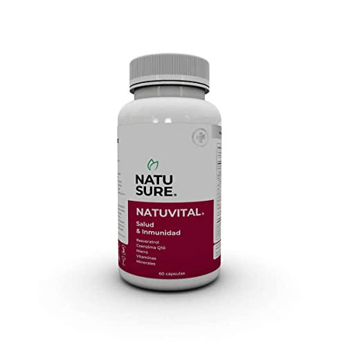 NATUSURE - Cápsulas NatuVital - Complemento con antioxidantes naturales - Con Ingredientes Naturales - Combate el envejecimiento cutáneo y celular - 60 cápsulas vía oral Cover