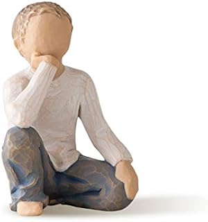 Willow Tree Inquisitive Child Figurine,Brown, White and Blue,3.2 x 3.2