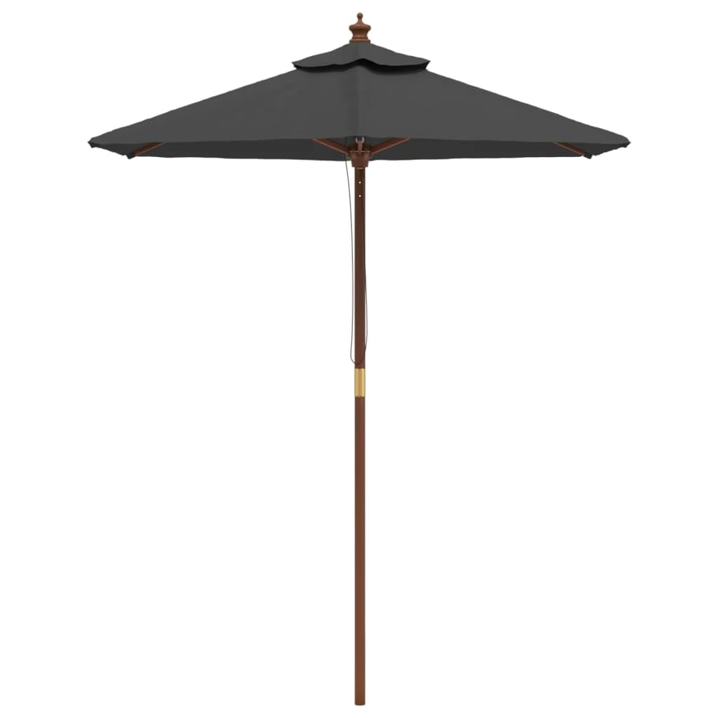 SYDE Błękitny parasol ogrodowy 196 x 231 cm z drewnianym słupkiem