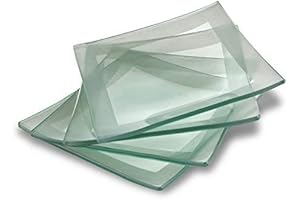 GAC Elegant Squared Tempered Glass Square Dessert Plates