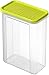 Produktbild Rotho Domino Vorratsdose 1,5l mit Deckel, Kunststoff (PP) BPA-frei, transparent/grün, 1,5l (16,5 x 9,0 x 19,5 cm)