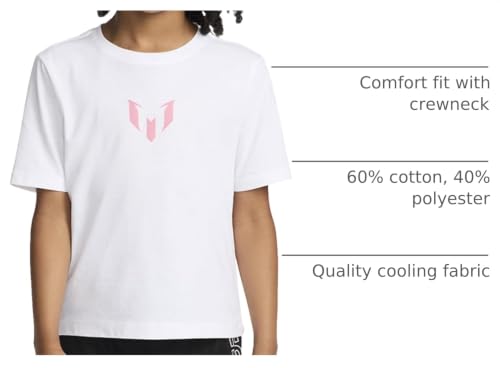 Image of Messi Girls' Lifestyle Short Sleeve T-Shirt, Slim-fit Graphic Tee