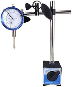 Magnetic Base with Fine Adjustment and SAE Dial Test Indicator with 0.0005: Resolution (half a thousandth), 1" Travel, Accuracy 0.001" per 1" Mag Base MBDI