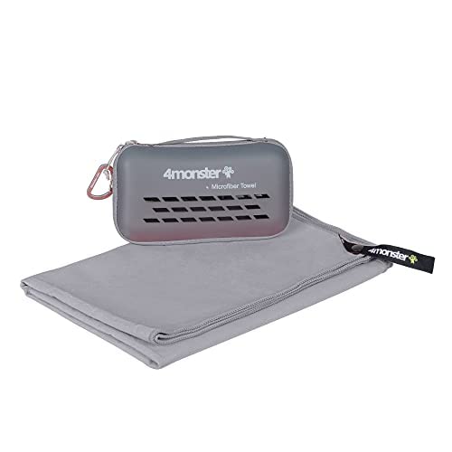 4Monster - Toalla de microfibra ligera, suave, superabsorbente y de secado rápido, ideal para ir al gimnasio, de viaje, de acampada, a la piscina, a la playa o a hacer yoga