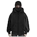 GHGNFG Men's Balaclava Hoodie with Built In Balaclava Double Layer Sweatshirt with Zipper Fashion Outerwear Jacket(S)