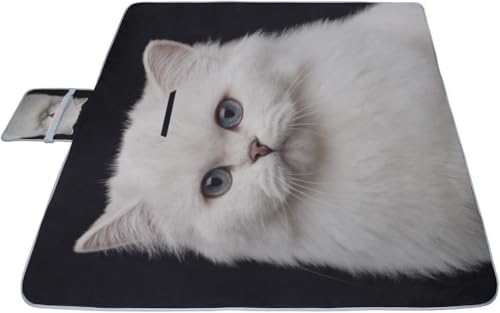 レジャーシート 親しい白い猫 ピクニック 折りたたみ 撥水 アウトドア クッション マット コンパクト 花見 運動会 キャンプ 遠足 花火大会 ヨガ 座布団 厚手 大判 145x150cm 持ち運び便利