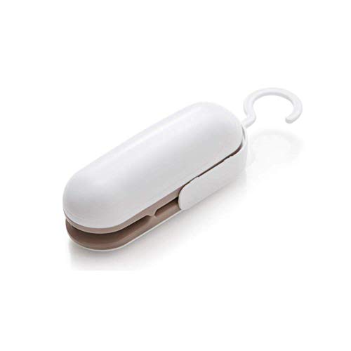 Emoly Mini Bag Sealer, Handheld Heat Vacuum Sealers, 2 in 1 Heat Sealer, Portable Bag Resealer Sealer for Plastic Bags Food Storage Snack Fresh Bag Sealer (Battery Not Included) - Brown