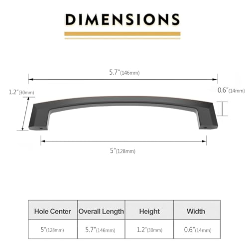 Image of 10 Pack Oil-Rubbed Bronze Cabinet Handles - 5 Inch Dresser & Kitchen Pulls