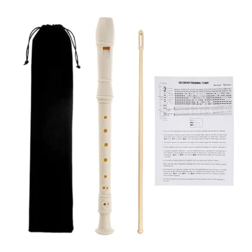 Kamonda Recorder Instrument Soprano Recorder Clarinet German Style C Key 6 Hole 8 Hole Descant Recorder for Beginners with Bag