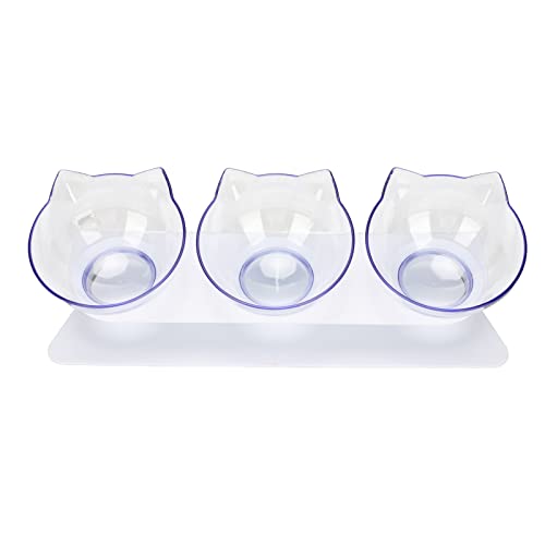 PVC Cervical Protector Cat Bowl Easy to Clean Raised Cat Bowl 3 Pet Bowls for Daily Use