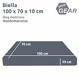 your GEAR Biella Orthopädisches Hundebett 100x70x10 cm – bequemes Hundesofa waschbar & wasserabweisend – Visco Memory Foam Hundematte – Gelenkschonendes Hundekissen für mittelgroße & große Hunde