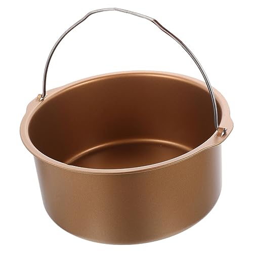 Beaupretty エアフライヤー対応食品グレードカーボン製ケーキ型 丸型ノンスティック加工 ベーキングパン ピザトレイ兼用 家用調理器具