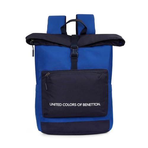 Image of United Colors of Benetton Grand Slam 30L Roll-Top Backpack, Fits 14-inch Laptop, Secure Buckle Closure, for Travel & Gym, with 1-Year Warranty