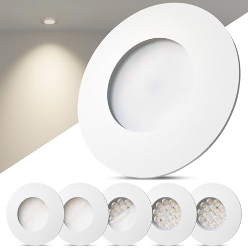 Scandinavian home 6er Set LED Einbaustrahler 230V Dimmbar - LED Spots 230V Warmweiß 3000K, 470 lm, CRI 90+, 68mm Lochmaß - IP44 Badezimmer Geeignet - Deckenspots Weiß-Matt, Deckenleuchte Spot Scandinavian home 6er Set LED Einbaustrahler 230V Dimmbar - LED Spots 230V Warmweiß 3000K, 470 lm, CRI 90+, 68mm Lochmaß - IP44 Badezimmer Geeignet - Deckenspots Weiß-Matt, Deckenleuchte Spot