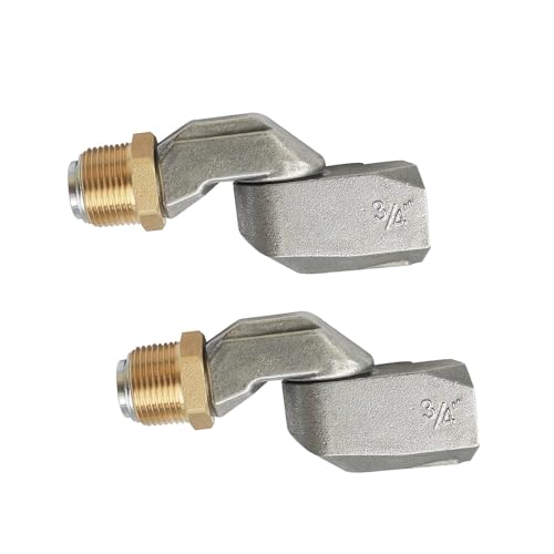 YIENAKFUN 2PCS 3/4 Inch Fuel Hose Swivel 360 Rotating Connector for Fuel Nozzle Multi Plane Fuel Plane Swivel 19mm Male 19mm Female