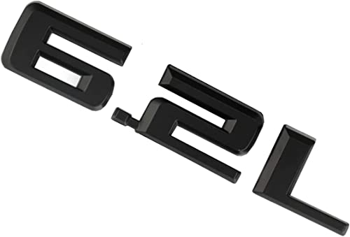 Image of 2pcs New 6.2L Emblems 3D Decals Replacement Badge Logo for 1500 2500HD (Matt Black)