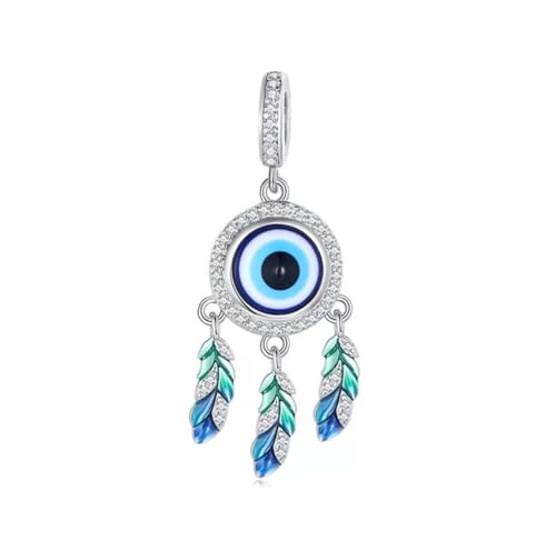Amuleto colgante atrapasueños ojo malvado Fátima protección plata ley 925 compatible