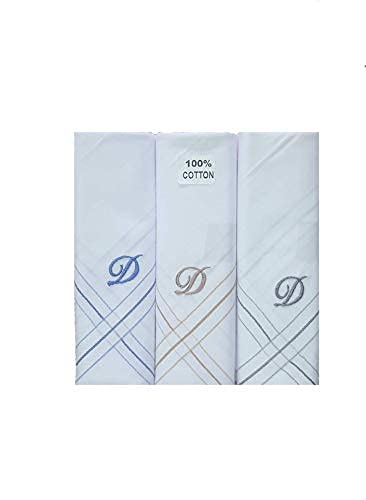Image of GOLU MOLU Cotton White Formal Handkerchief Pack Of 6 | Office Travel Daily Use | Custom Initial Design | Free Size | Cotton Fabric | Customised N95 Mask Included