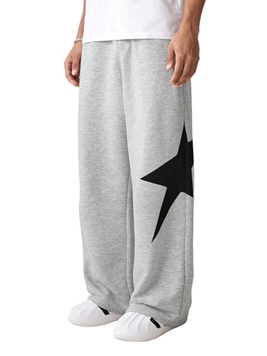GORGLITTER Boy's Star Baggy Pants Graphic Elastic Waist Wide Leg Sweatpants
