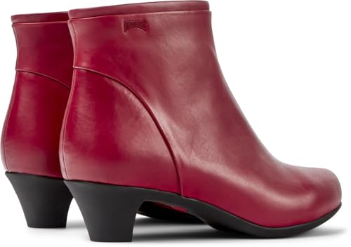Camper Para Mujer. 46232-040 Botines De Piel Helena Bajo Rojo (40), 3 A 5Cm, Cremallera, Casual - 2